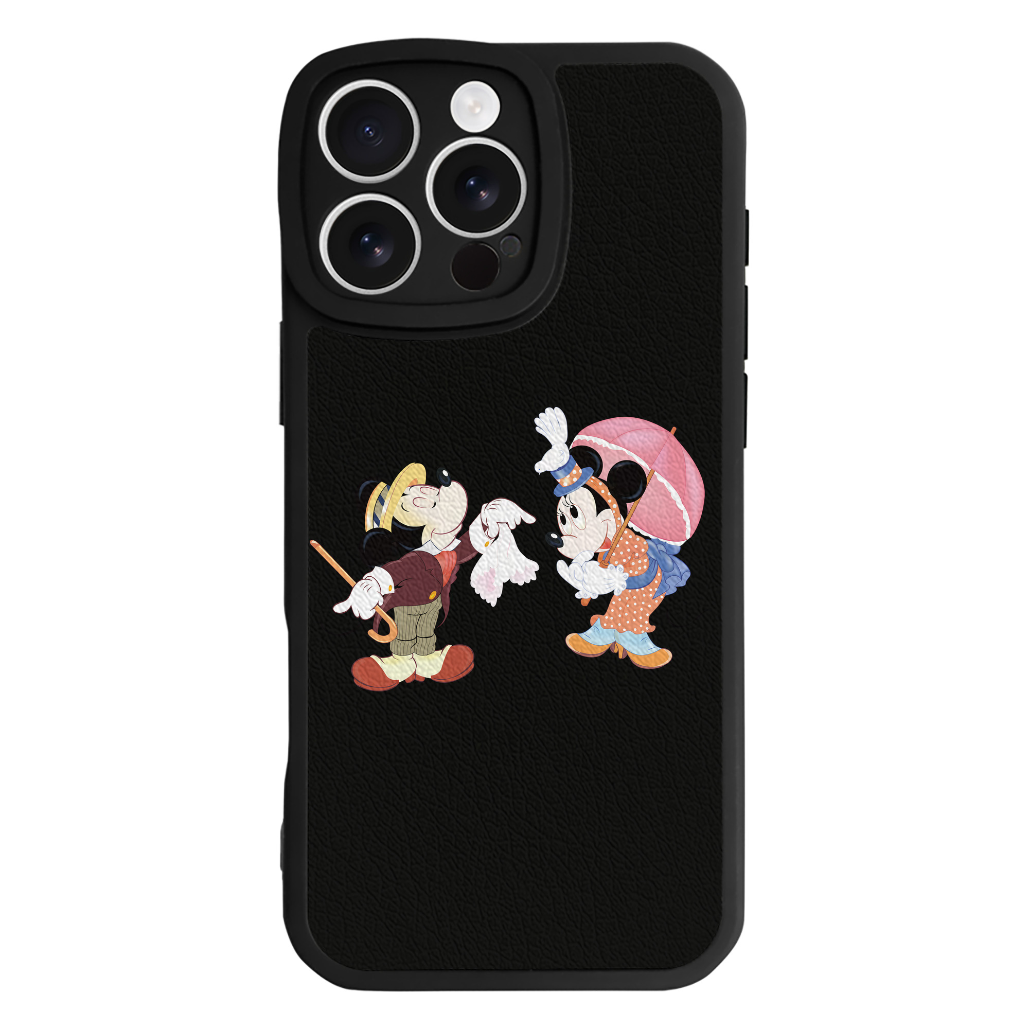 （画像用） ミッキーマウス Mickey Mouse 【iPhone 16シリーズ対応】シリコンスマホケース（レザー調） 材質：シリコン